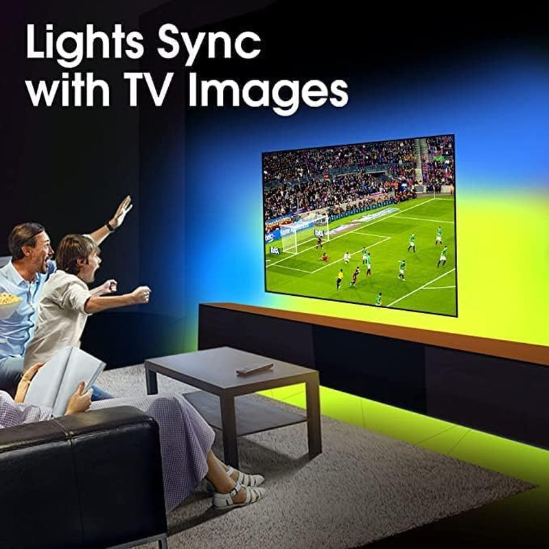 TV LED Backlight for 55-65" Tvs, BGRIC Backlight Sync to Screen & Music, 12.5Ft TV Led Backlights for LED Show, Gaming Room, App Control