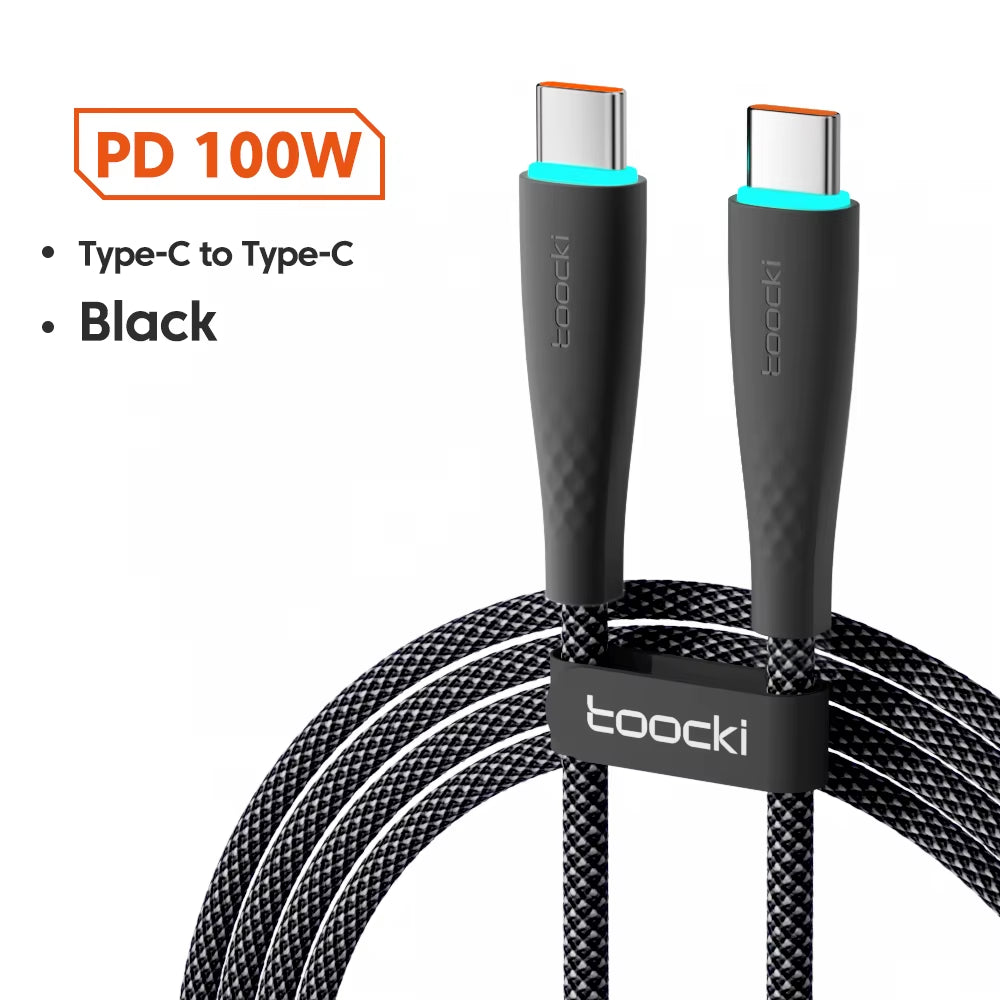 100W USB C Cable 5A Fast Charging Type C Cable for Xiaomi 12 Poco F3 F4 Samsung 3.0 USB C to USB C PD Cable for Macbook