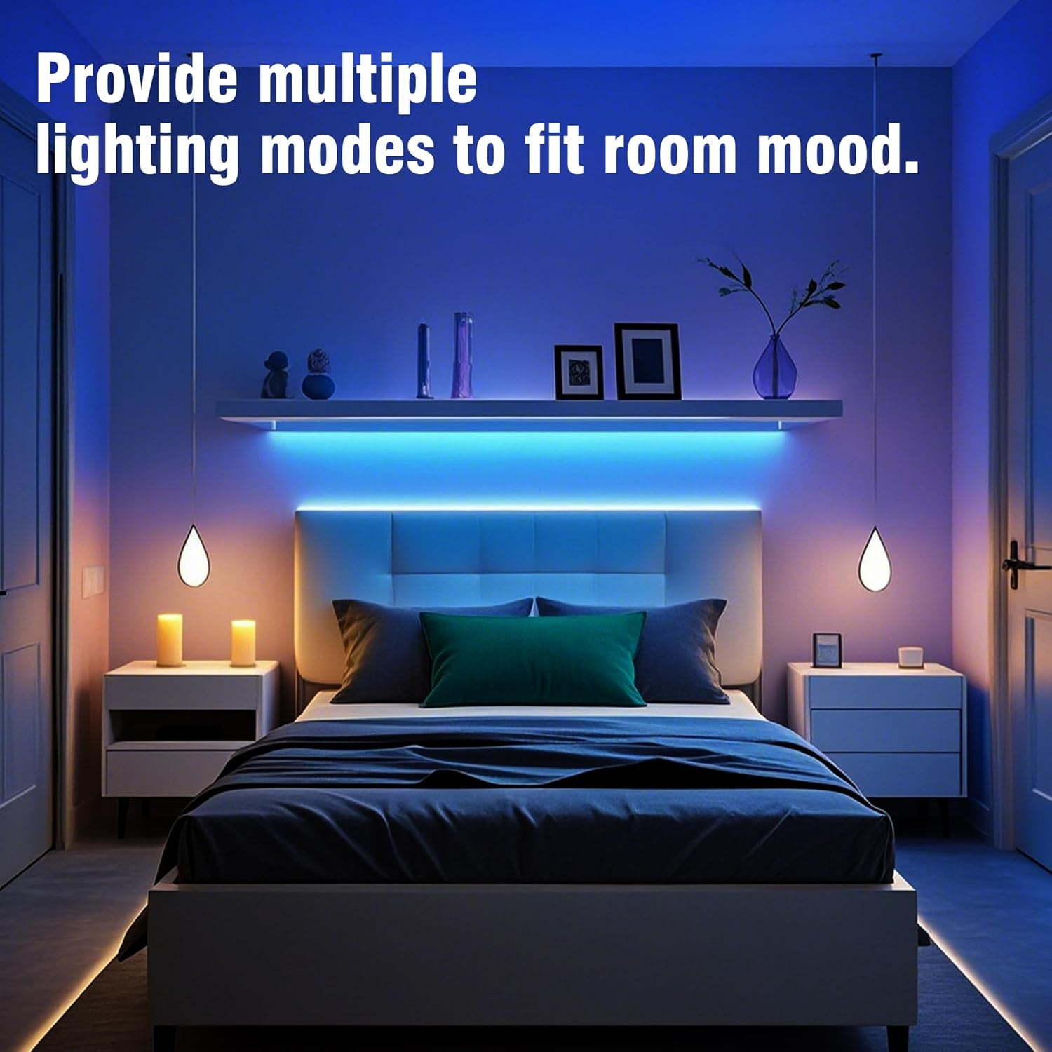 Led Strip Lights 130Ft, 44Key IR Remote Control Led Light Strip, Color Changing Lighting for Bedroom, Home Decor