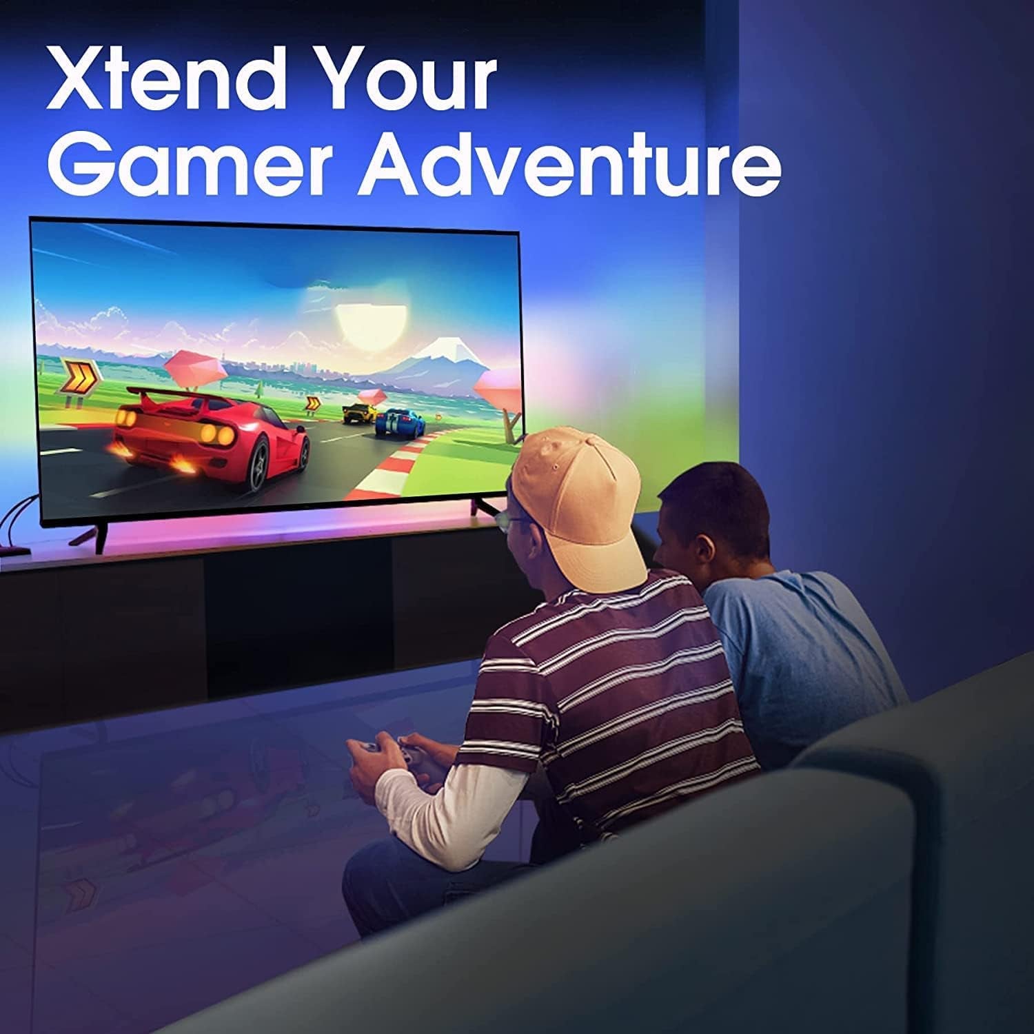 TV LED Backlight for 55-65" Tvs, BGRIC Backlight Sync to Screen & Music, 12.5Ft TV Led Backlights for LED Show, Gaming Room, App Control