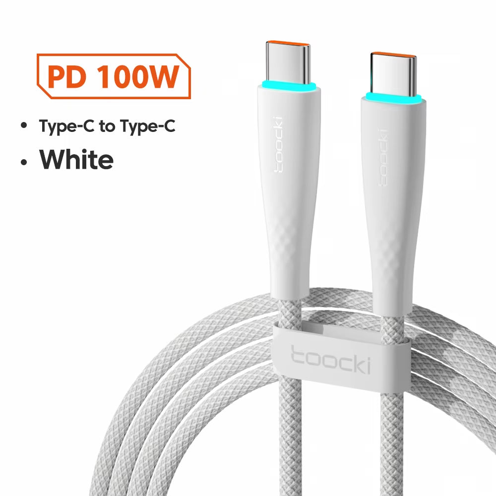 100W USB C Cable 5A Fast Charging Type C Cable for Xiaomi 12 Poco F3 F4 Samsung 3.0 USB C to USB C PD Cable for Macbook